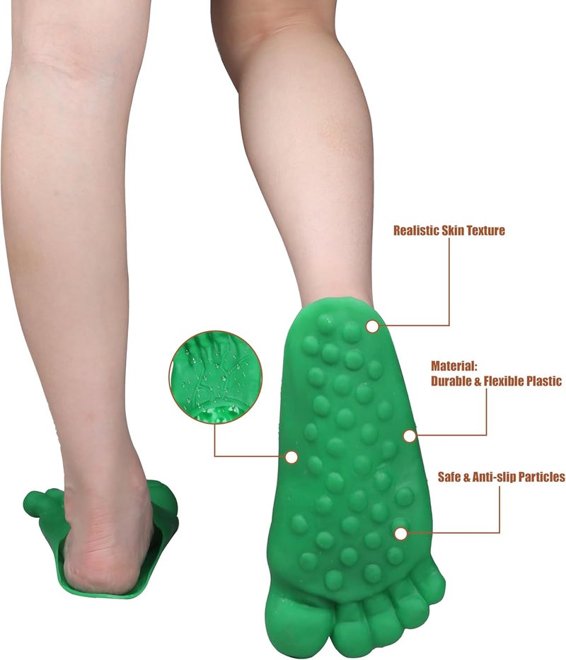 Chambom Funny Feet Slippers - Gag Gifts White Elephant Gifts Costumes Barefoot Slippers Novelty Plastic Costume Feet Toe Shoe Big Foot Realistic Christmas Costume Accessories - Image 3